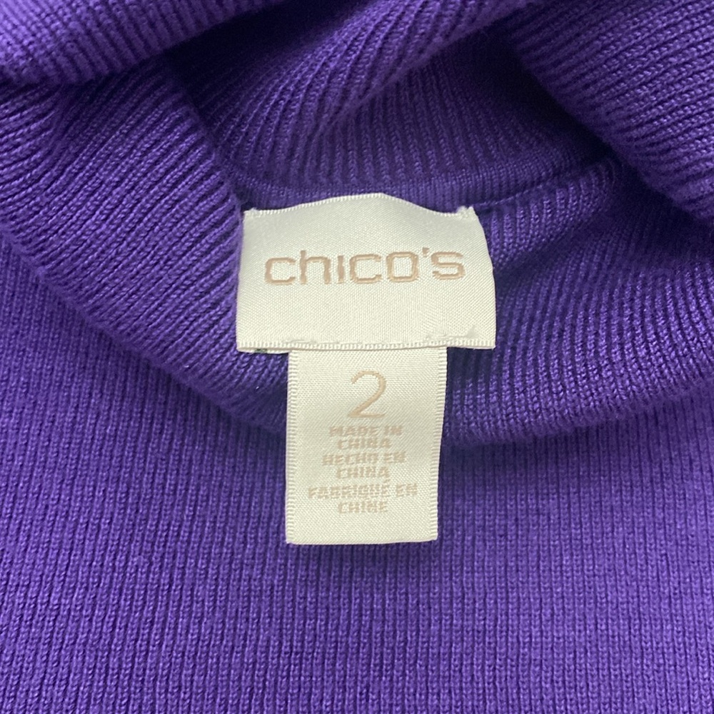 CHICOS PURPLE TURTLENECK SWEATER LARGE OR CHICOS 2. EUC